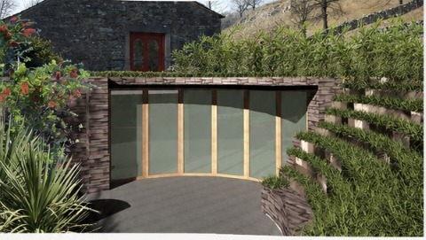 Stockdale Cottage conceptual landscape-integrated architectural link